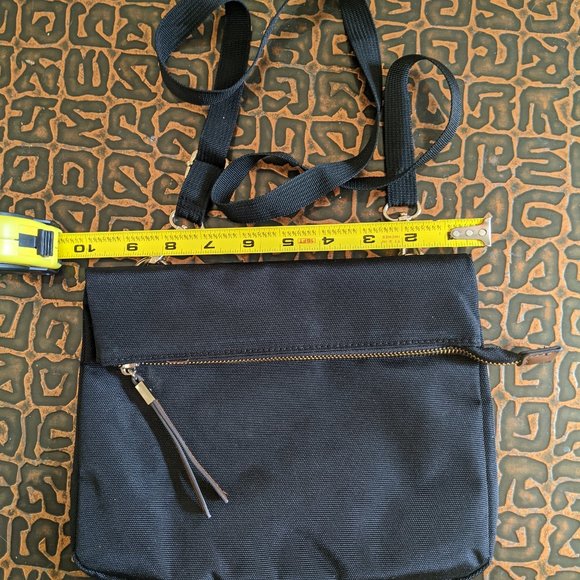 Black Nylon Bag with Brown and Gold Accents - Picture 3 of 4